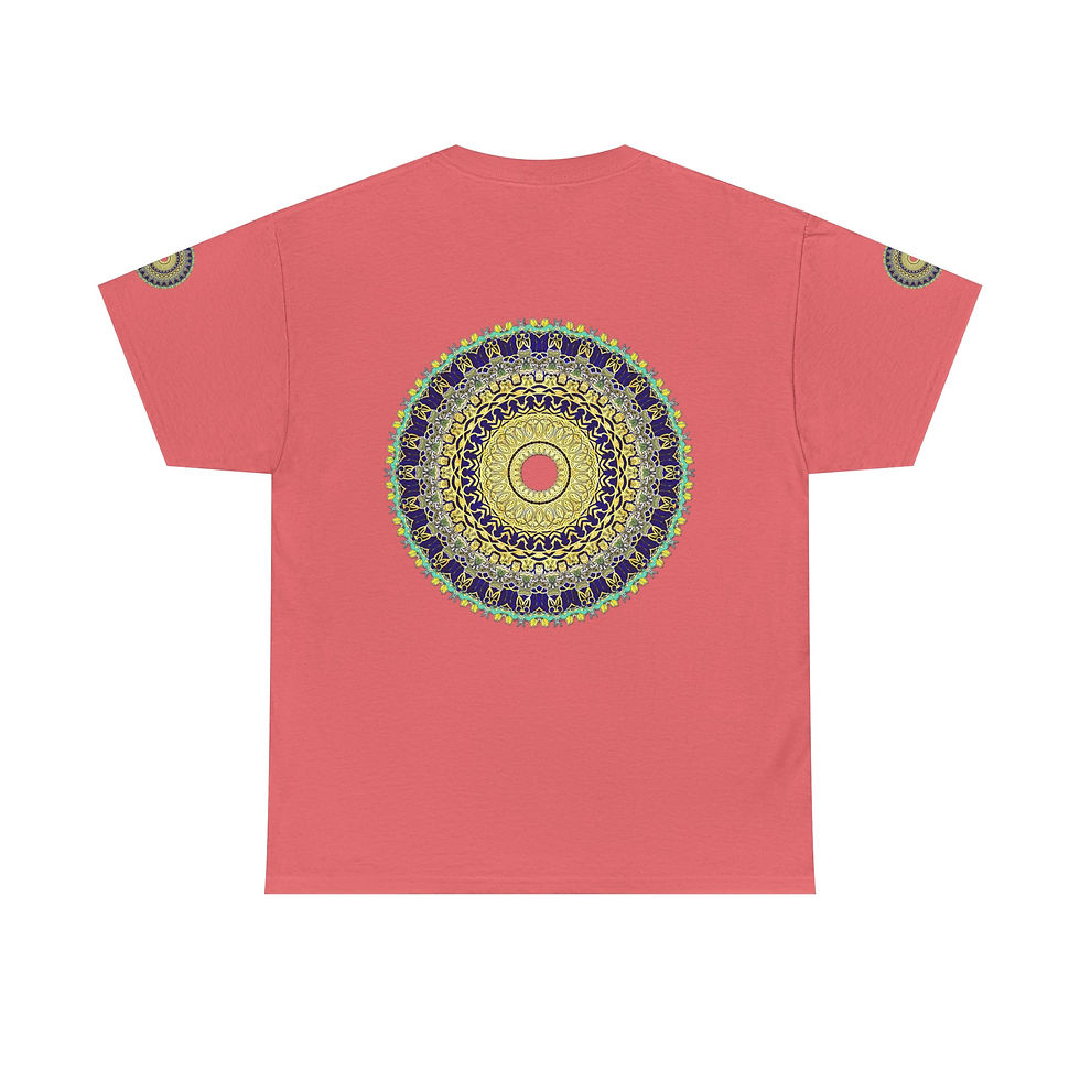 Thumbnail: Bohemian Mandala Unisex Heavy Cotton Tee - Perfect for Relaxation and Festivals