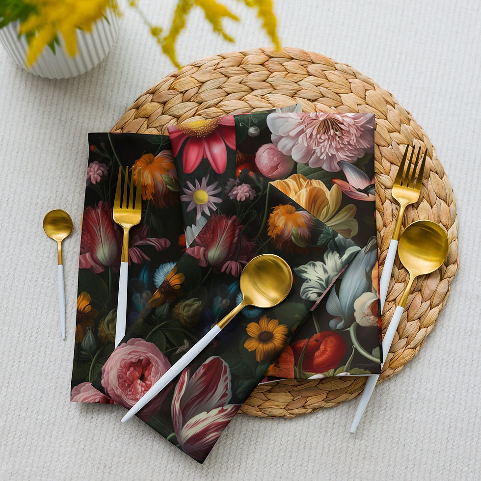 Thumbnail: The Dutch Lady Bouquets Cloth napkin set