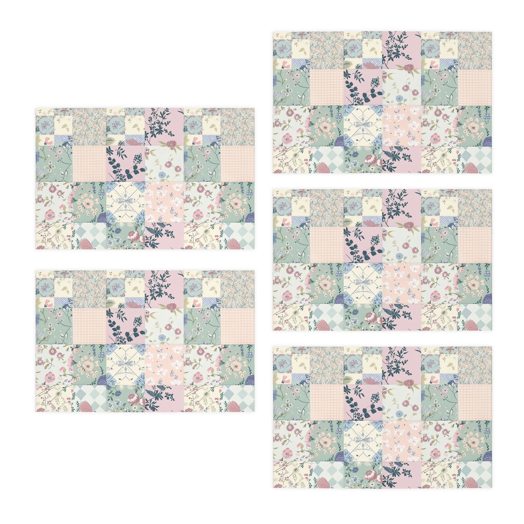 Pastel Quilt Greeting Cards Set - Charming Stationery for All Occasions