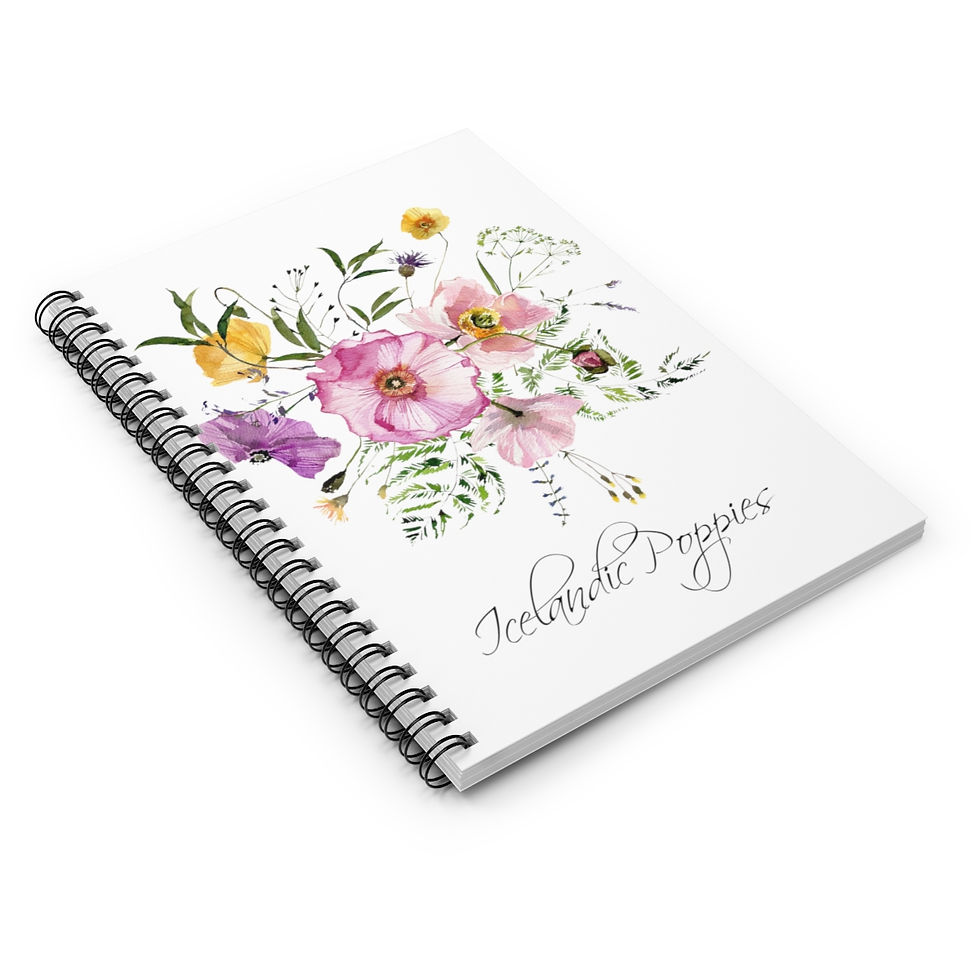 Thumbnail: Icelandic Poppies Spiral Notebook - Ruled Line