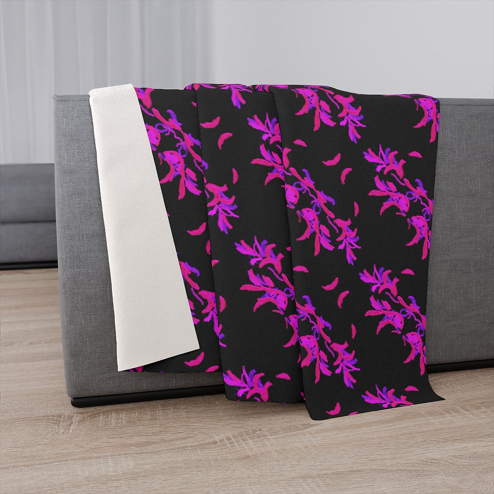 Thumbnail: Design 6 Exotic Violet Blue  Sherpa Blanket