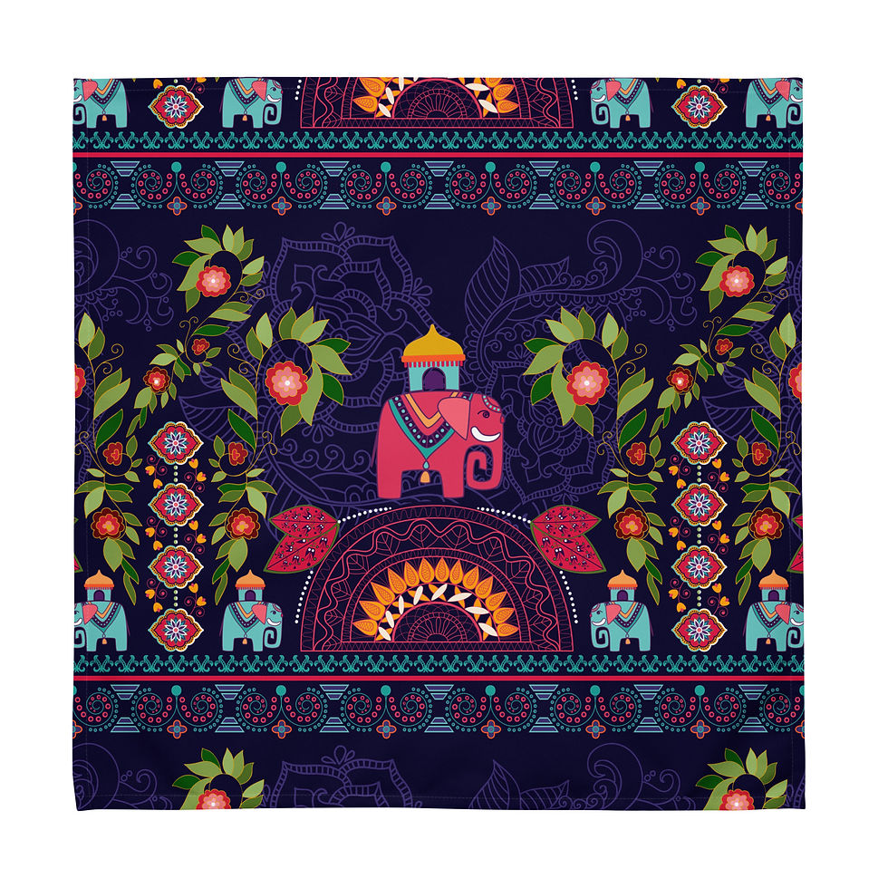 Thumbnail: Elephants in the  Jungle Cloth napkin set