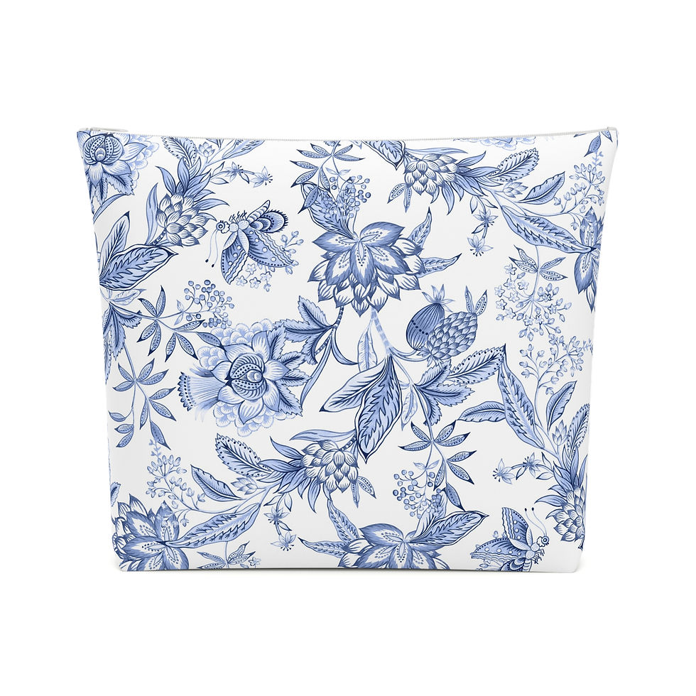 Thumbnail: Floral Print Cotton Cosmetic Bag - Stylish & Versatile Travel Organizer