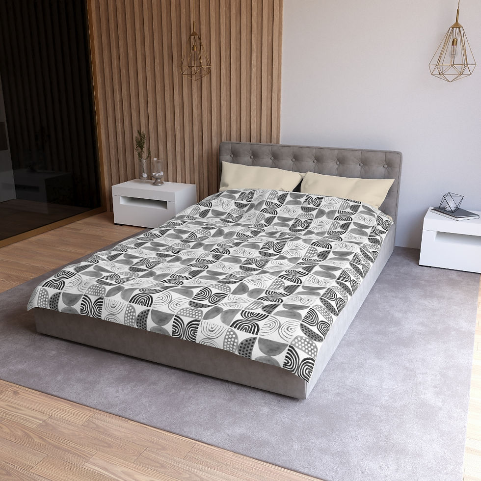Thumbnail: Circles and Shapes Microfiber Duvet Cover