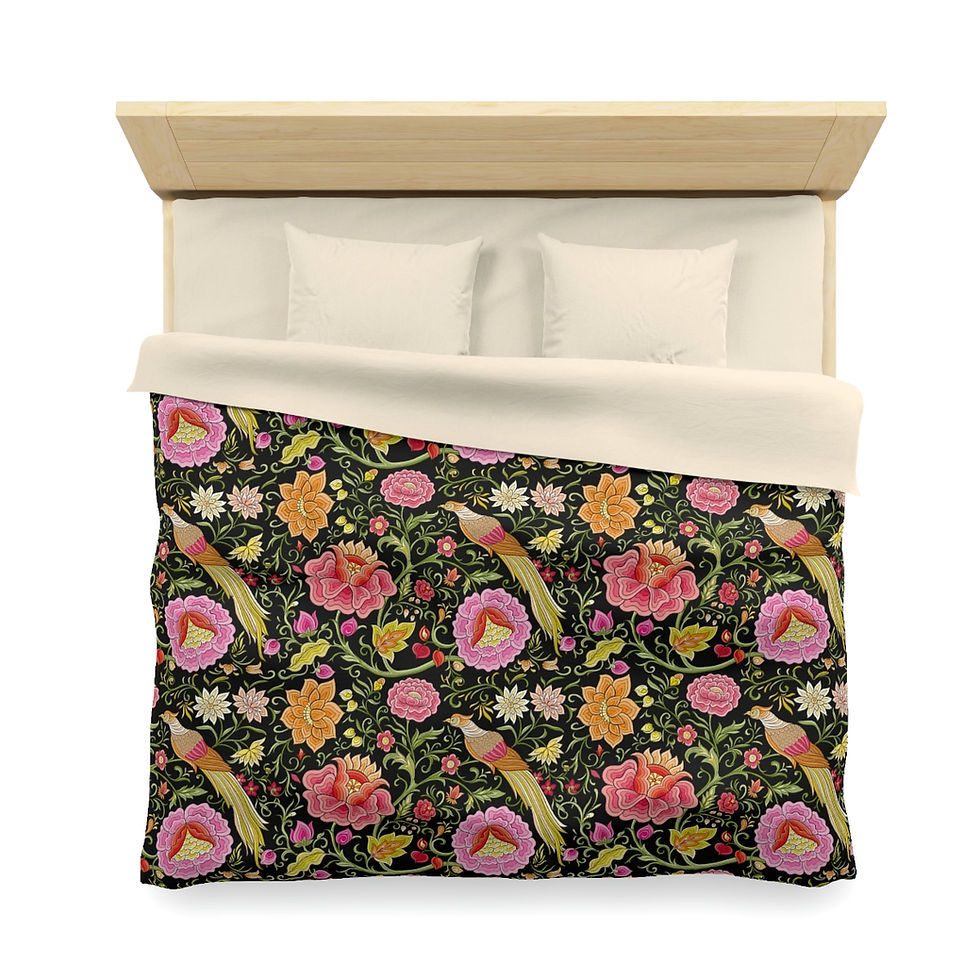 Thumbnail: East Garden (Blk) Microfiber Duvet Cover