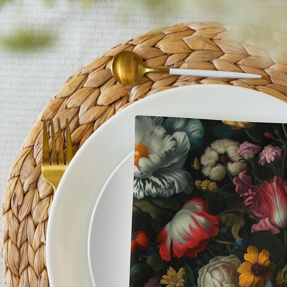 Thumbnail: The Dutch Lady Bouquets Cloth napkin set