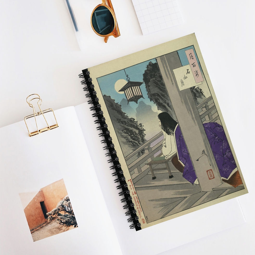 Thumbnail: Antique Japanese Print Spiral Notebook - Ruled Line