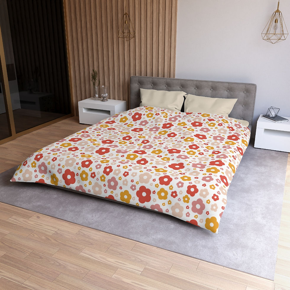 Thumbnail: RetroFloral2 Microfiber Duvet Cover