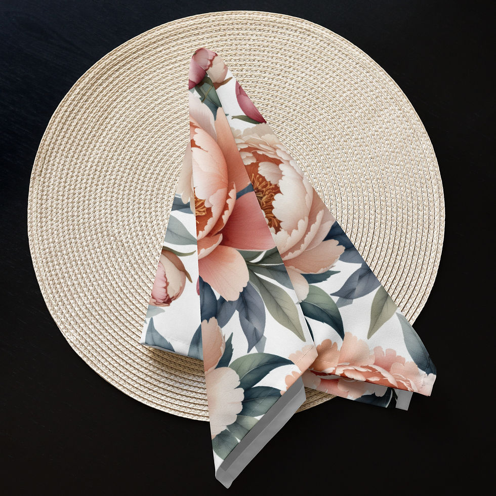 Thumbnail: Blush Peonies Cloth napkin set