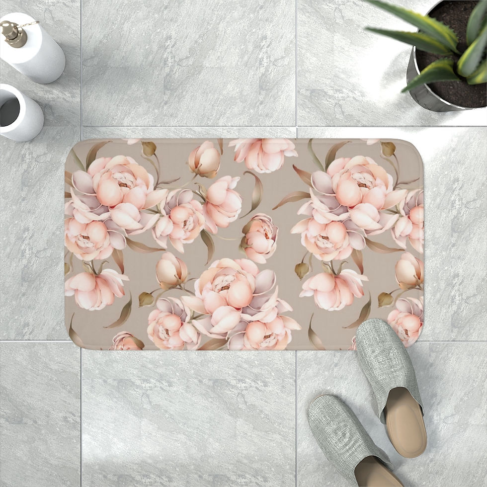 Thumbnail: Peony Bliss Memory Foam Bath Mat