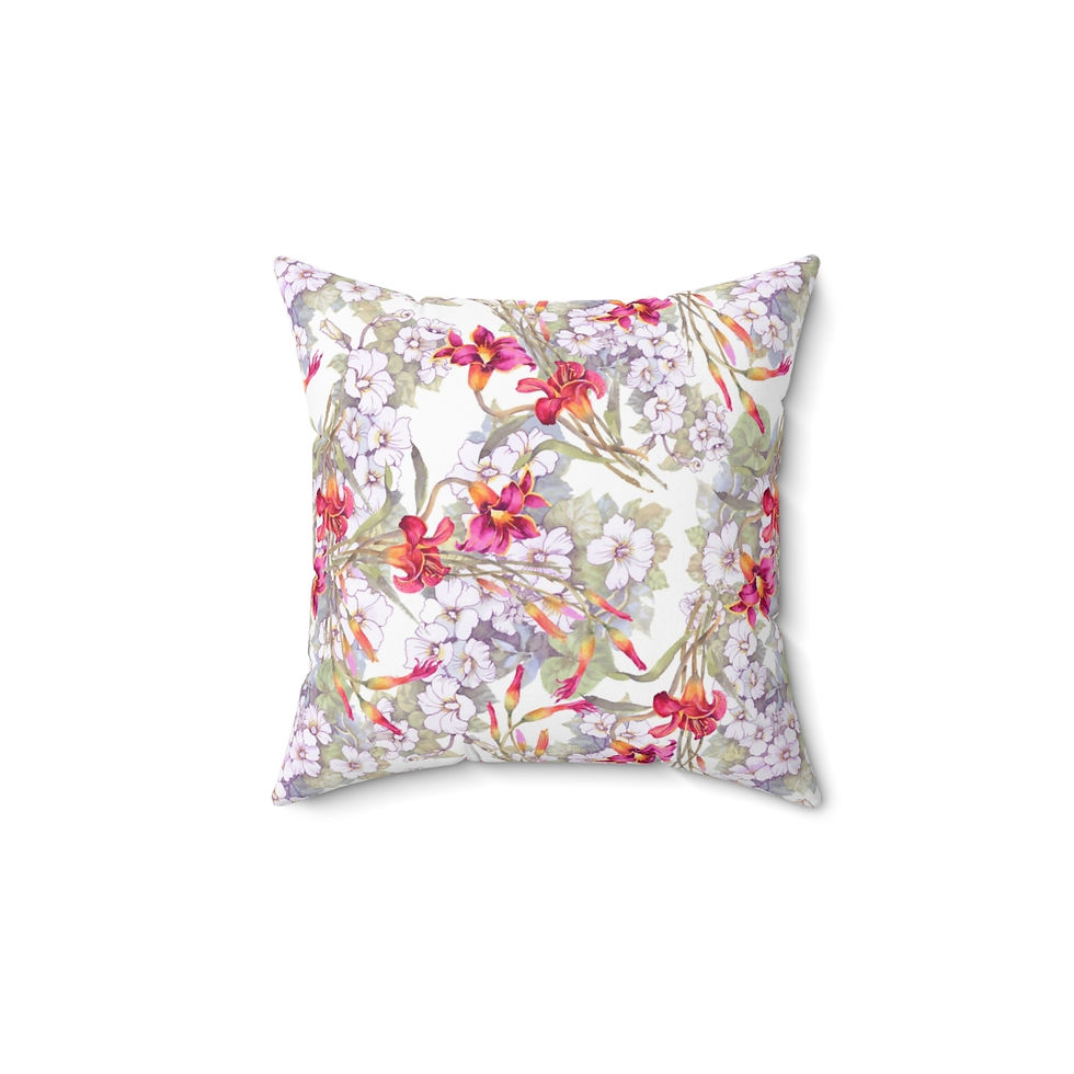 Thumbnail: Floral #14  Spun Polyester Square Pillow