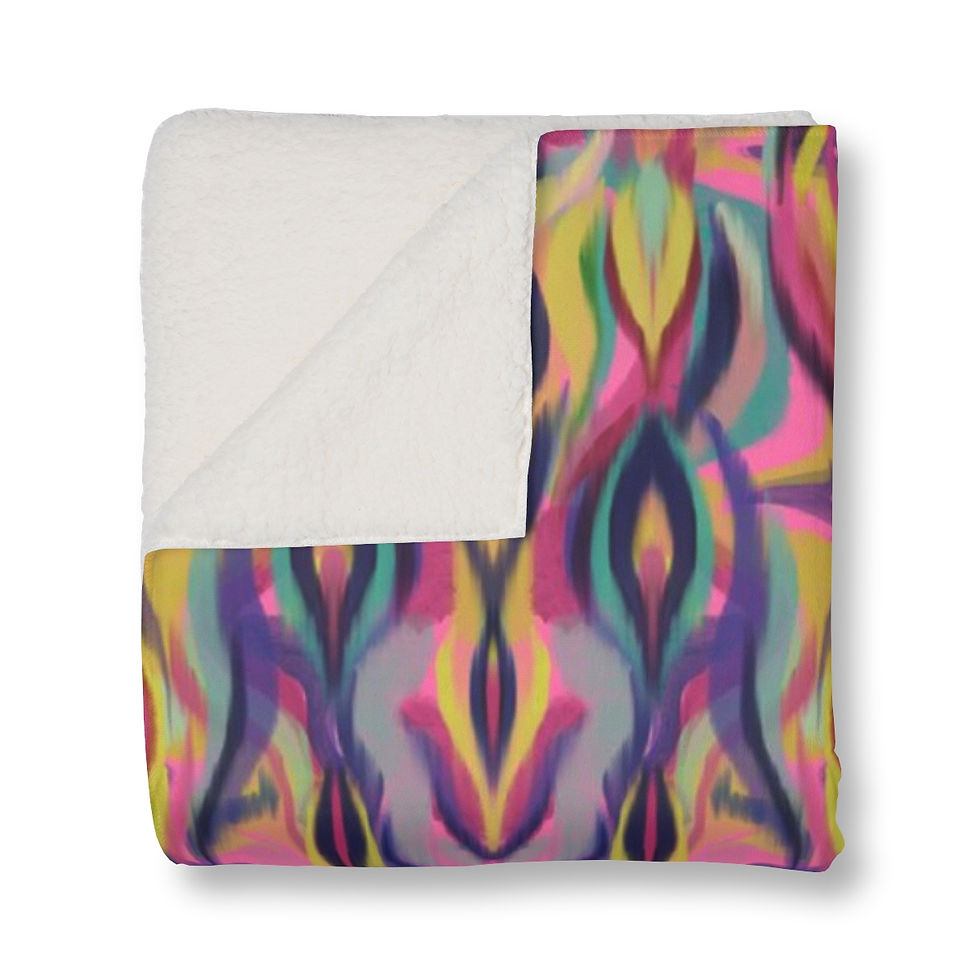 Thumbnail: Color Paisley Sherpa Blanket