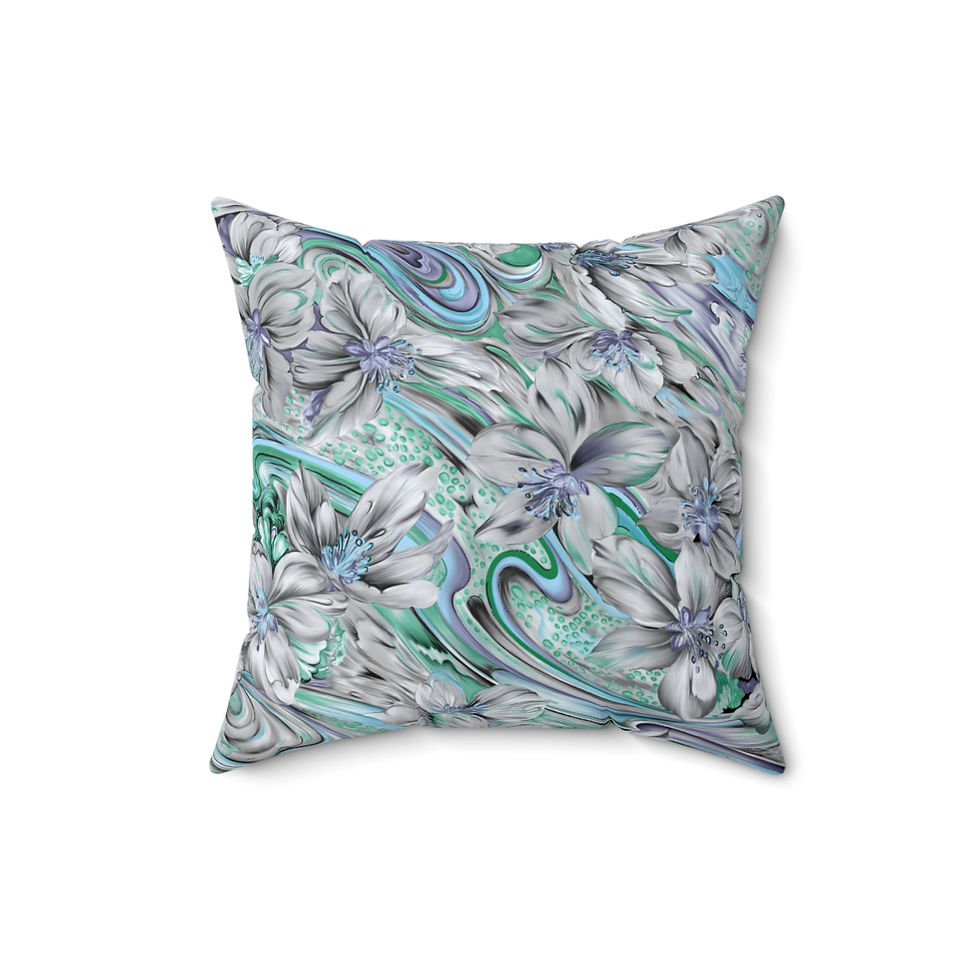 Thumbnail: Swirl Waves Faux Suede Square Pillow