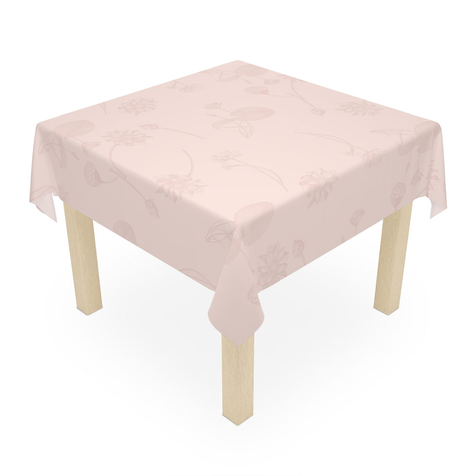 Thumbnail: Nelumbo (Pink) Elegant Floral Tablecloth for Weddings & Gatherings
