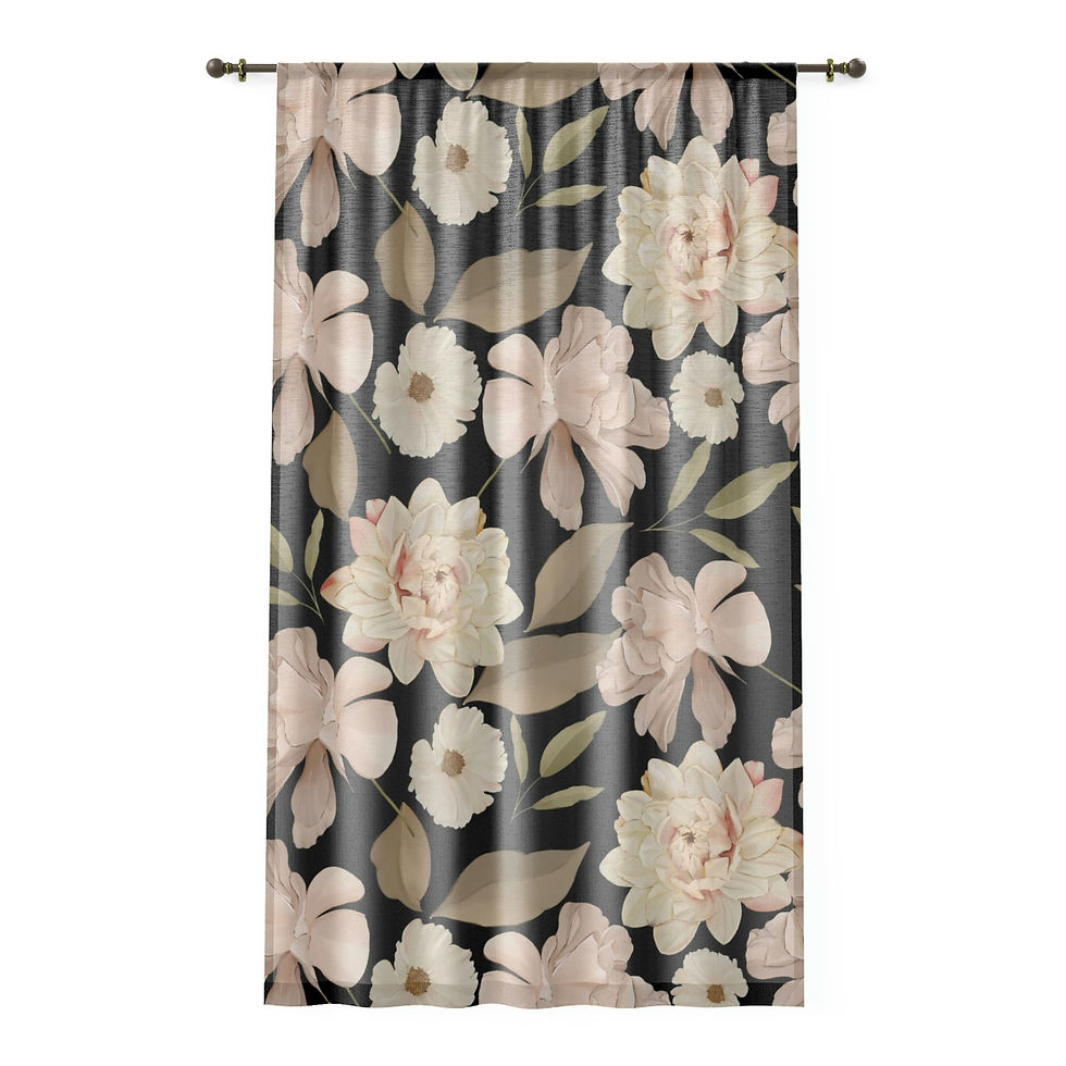 Thumbnail: White Roses Window Curtain