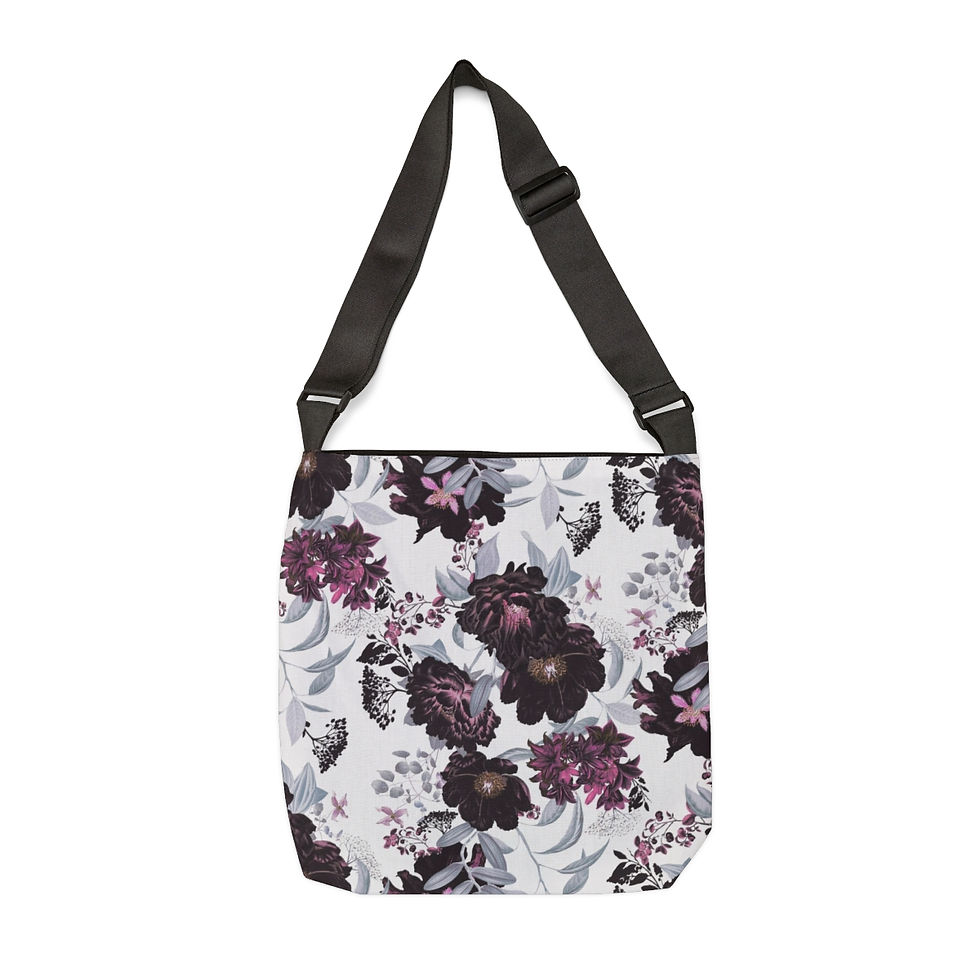Thumbnail: Maroon Garden Adjustable Tote Bag (AOP)