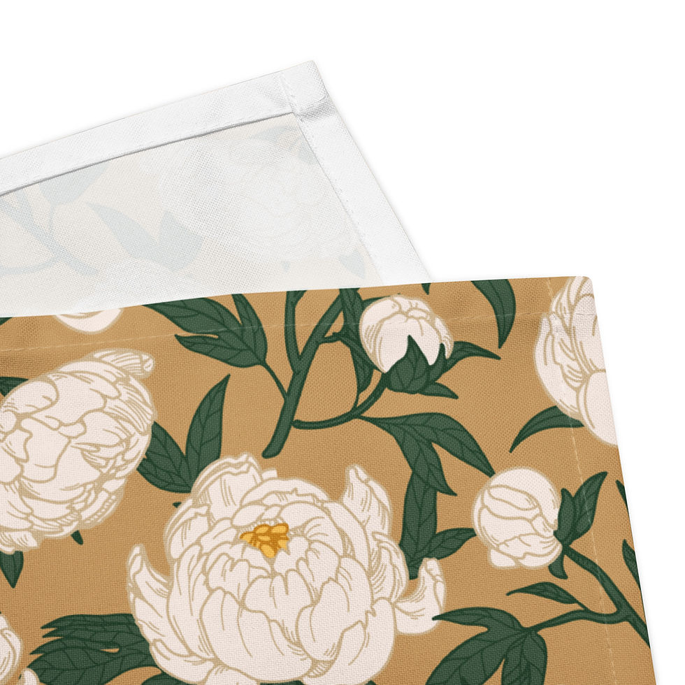 Thumbnail: Creme Peonies Cloth napkin set