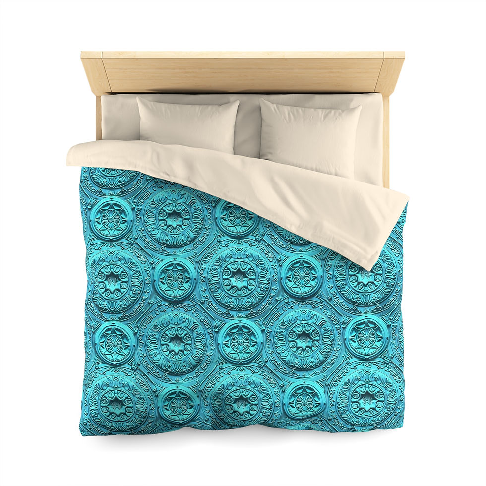 Thumbnail: Duvet Cover - Mandala 3D Indian Blue Wall Design