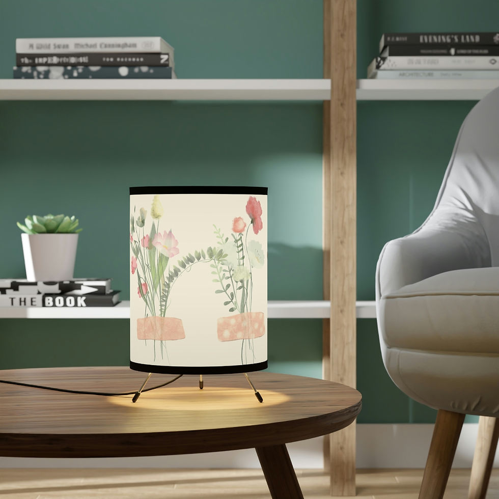 Thumbnail: A Touch of Spring Tripod Lamp with High-Res Printed Shade, US\CA plug