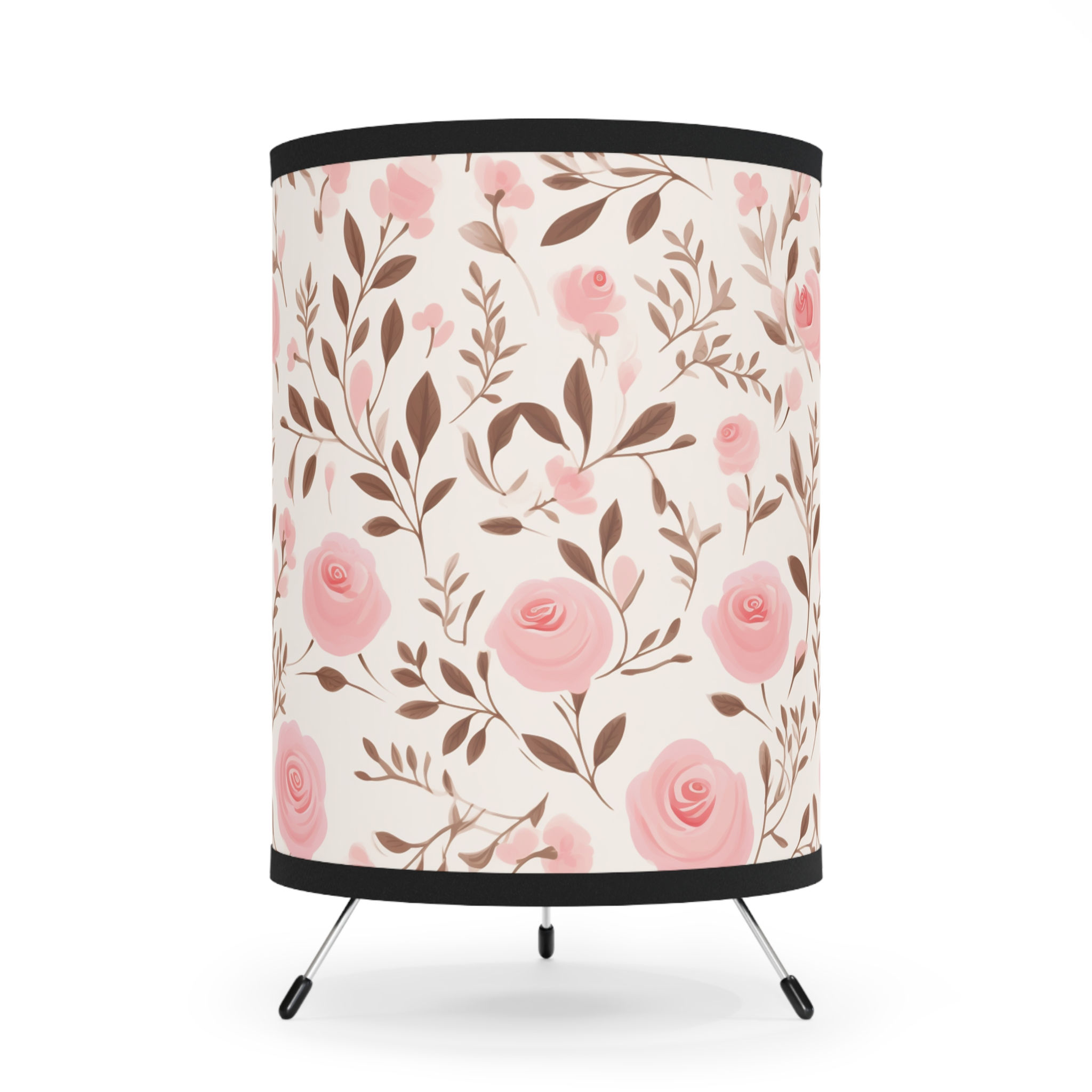 Ivory Pink Melody Tripod Lamp with High-Res Printed Shade