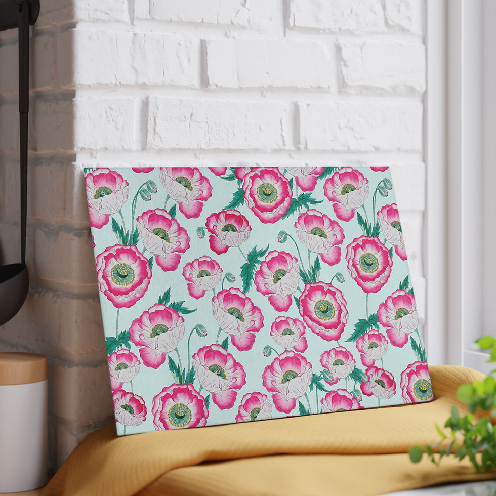 Thumbnail: Peony Glass Cutting Board - Kitchen Decor, Gift for Home Cooks