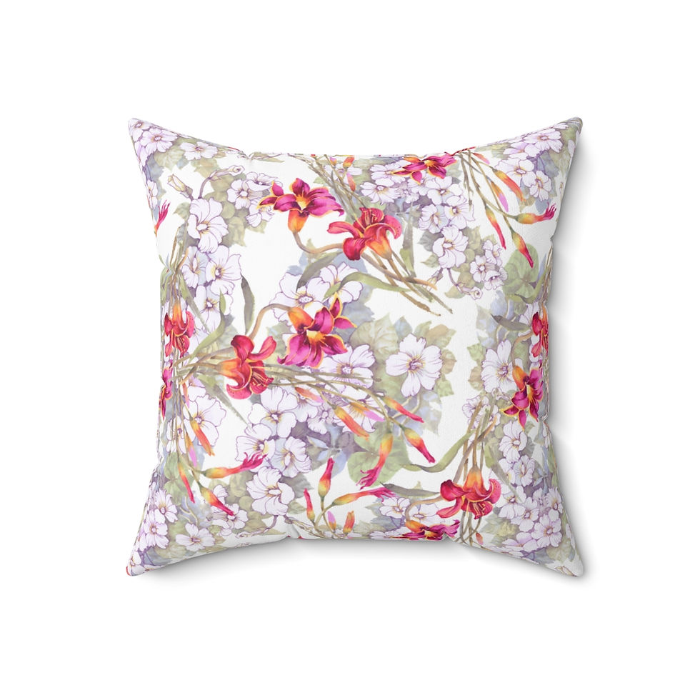 Thumbnail: Floral #14  Spun Polyester Square Pillow