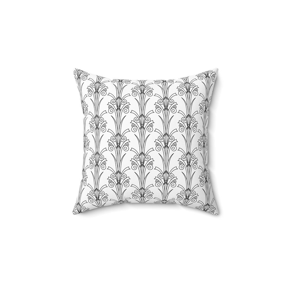 Thumbnail: Art Nouveau Square Pillow - Home Decor, Stylish Throw Cushion