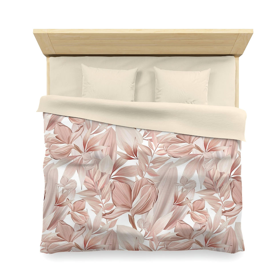 Thumbnail: Botanical Oasis (white) Microfiber Duvet Cover