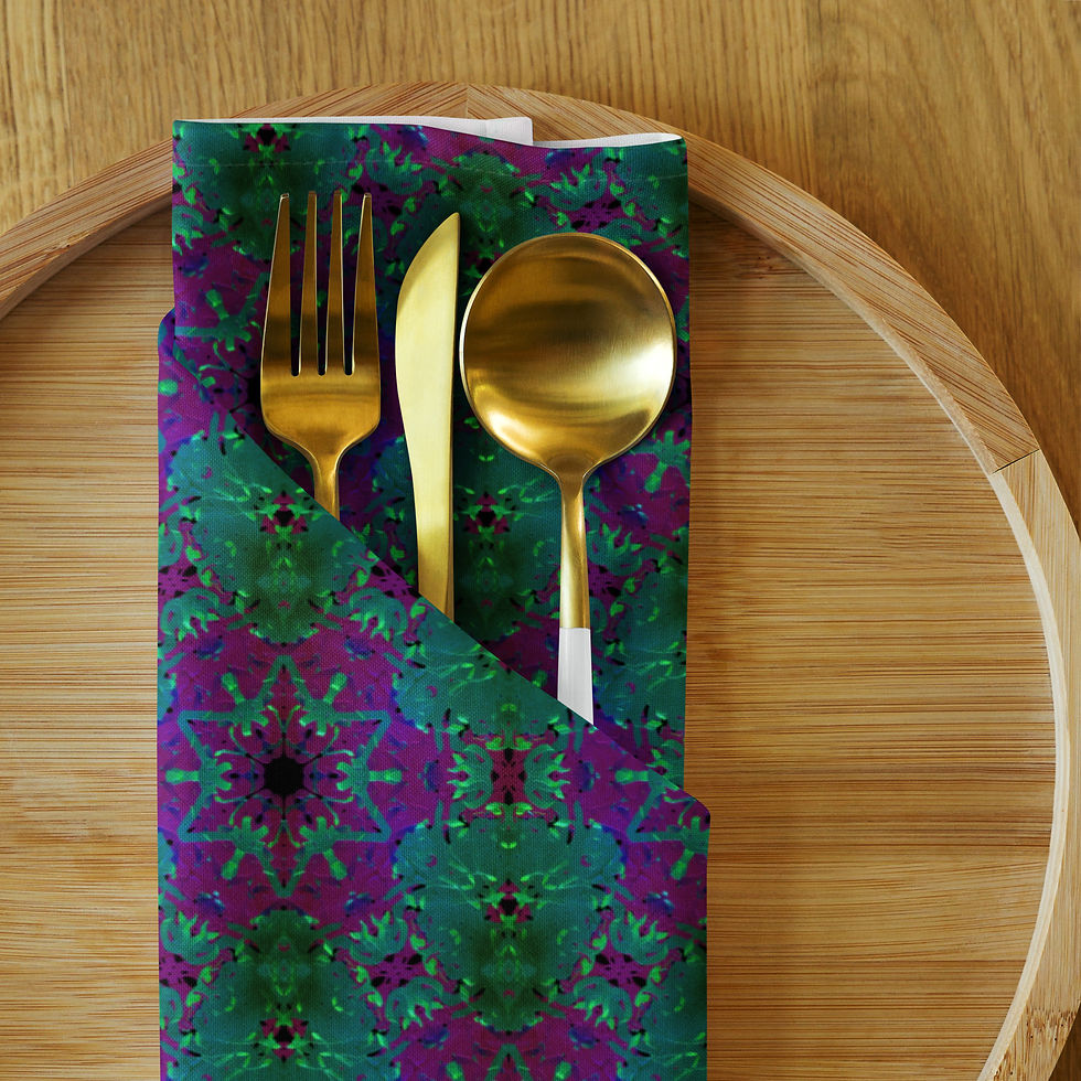Thumbnail: BlueViolet Mandala Pattern Cloth napkin set