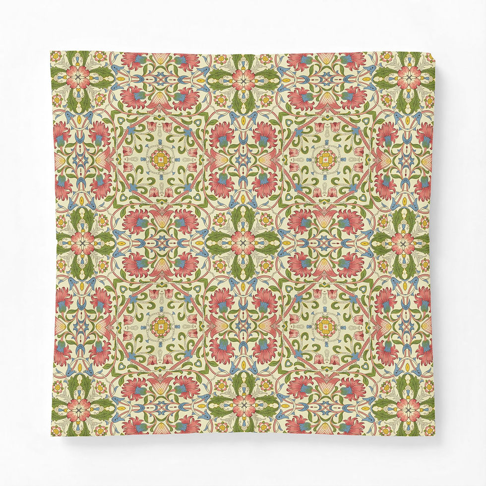 Thumbnail: Floral Medallion Cotton Comforter — Boho Tile Pattern Bedding