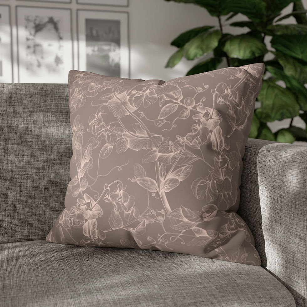 Thumbnail: Lillies Oatmeal Spun Polyester Pillowcase