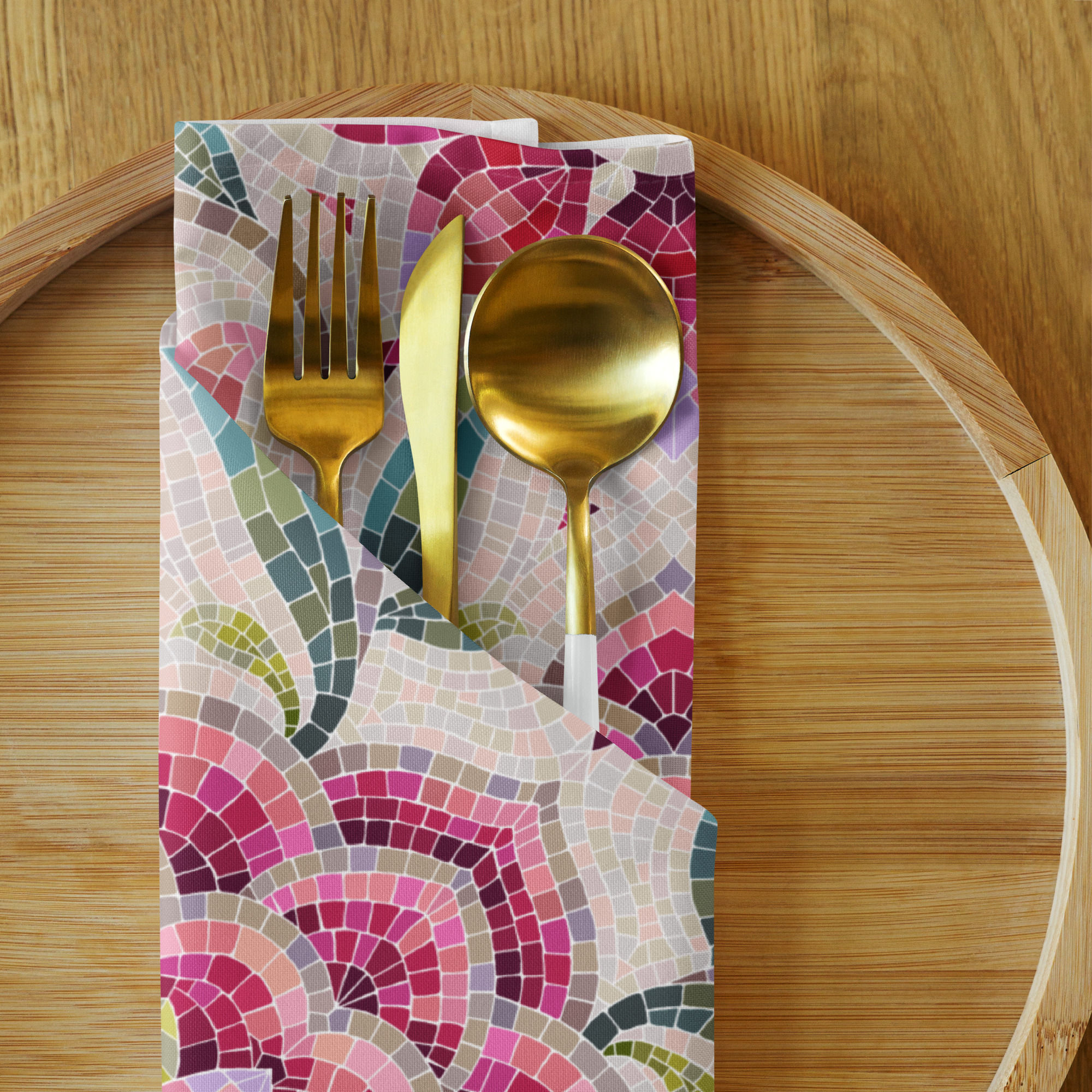 Mosaic Pink Cloth napkin set