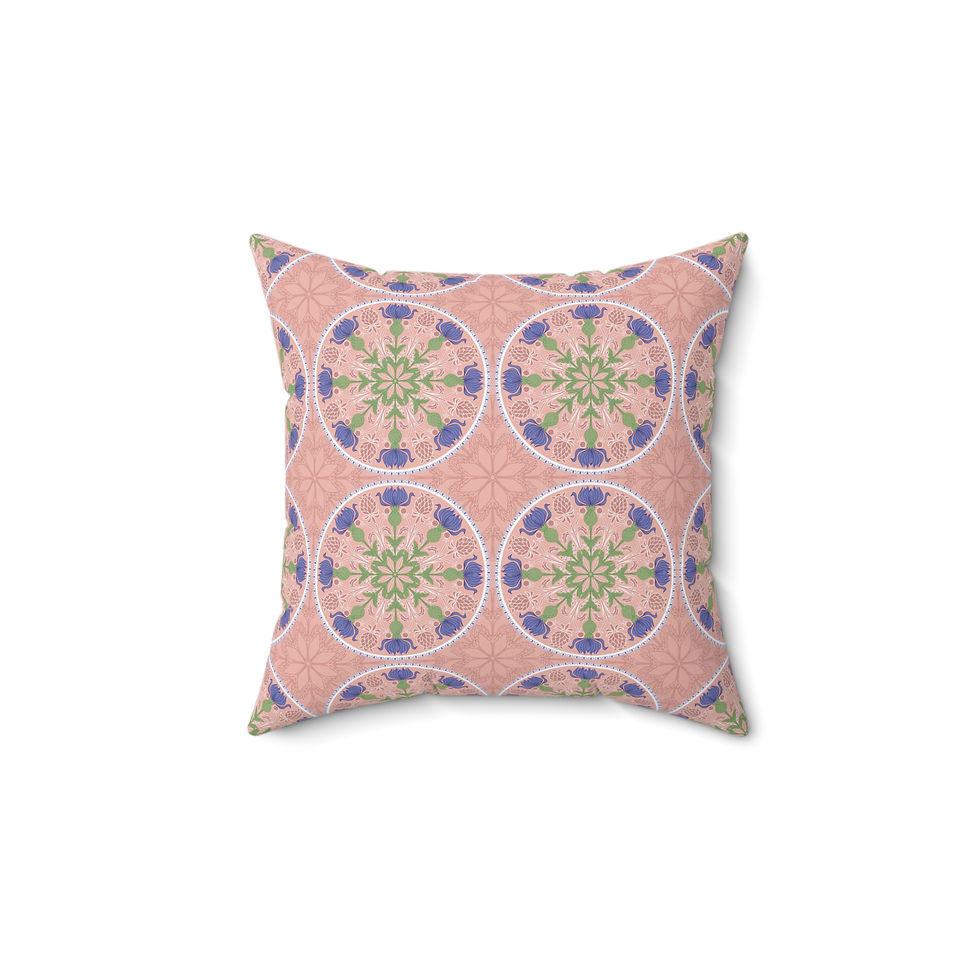 Thumbnail: Boho Floral Square Pillow - Decorative Cushion for Cozy Home Decor