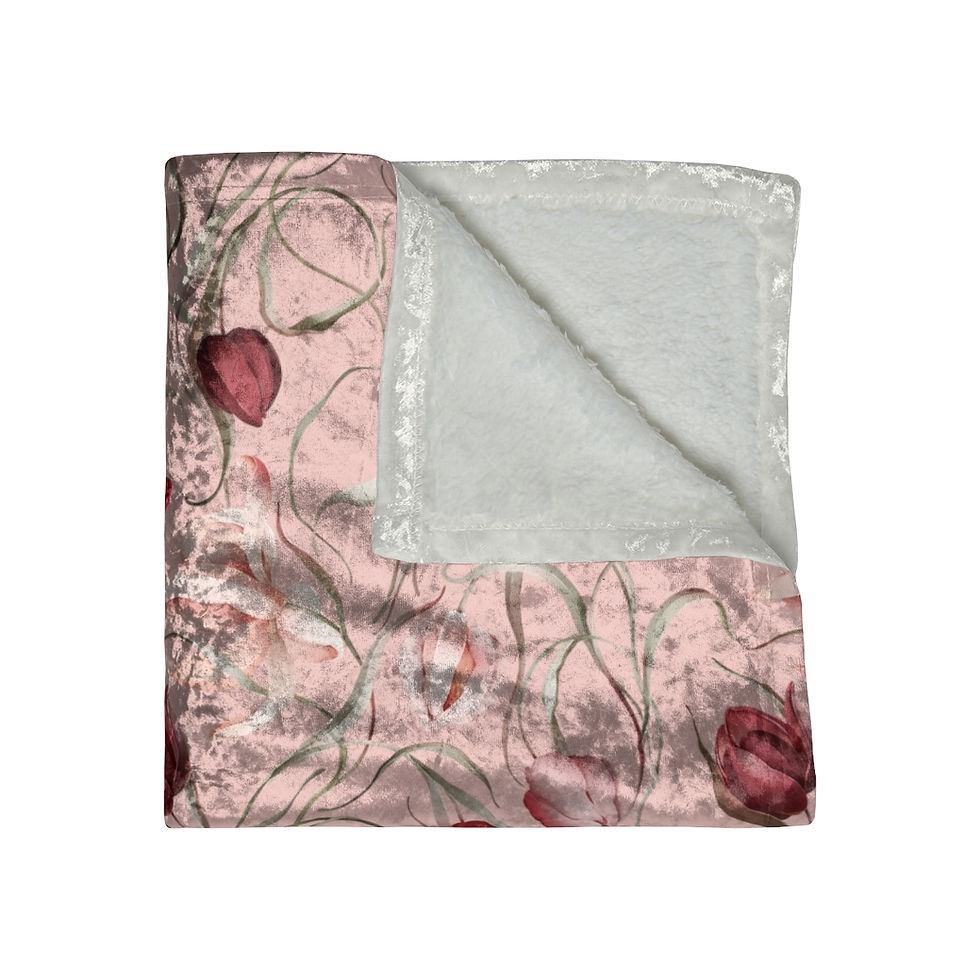Thumbnail: Sulė Tulips Crushed Velvet Blanket