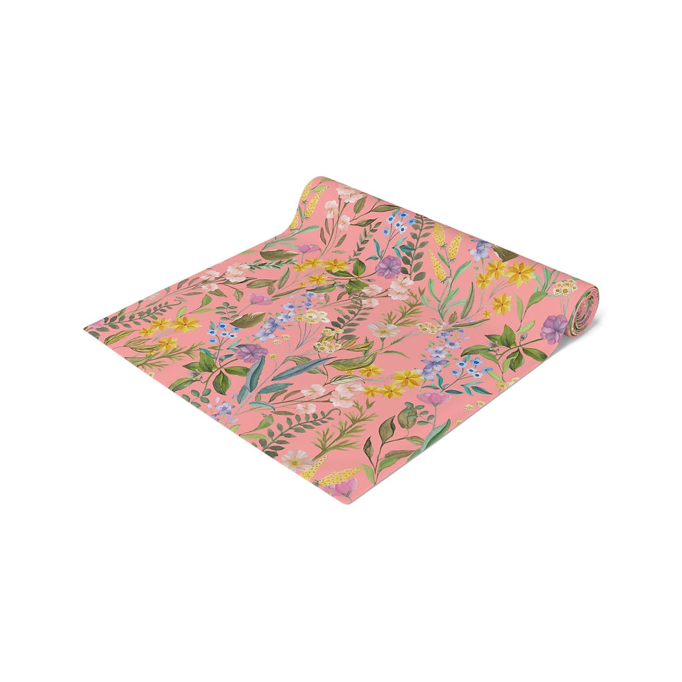 Thumbnail: Garden Pink Table Runner - Elegant Cotton/Poly Home Decor 