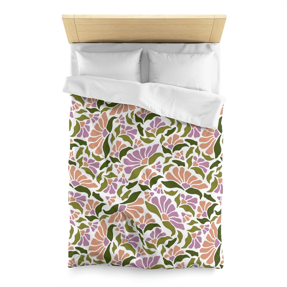 Thumbnail: Happy Flowers #5 Microfiber Duvet Cover