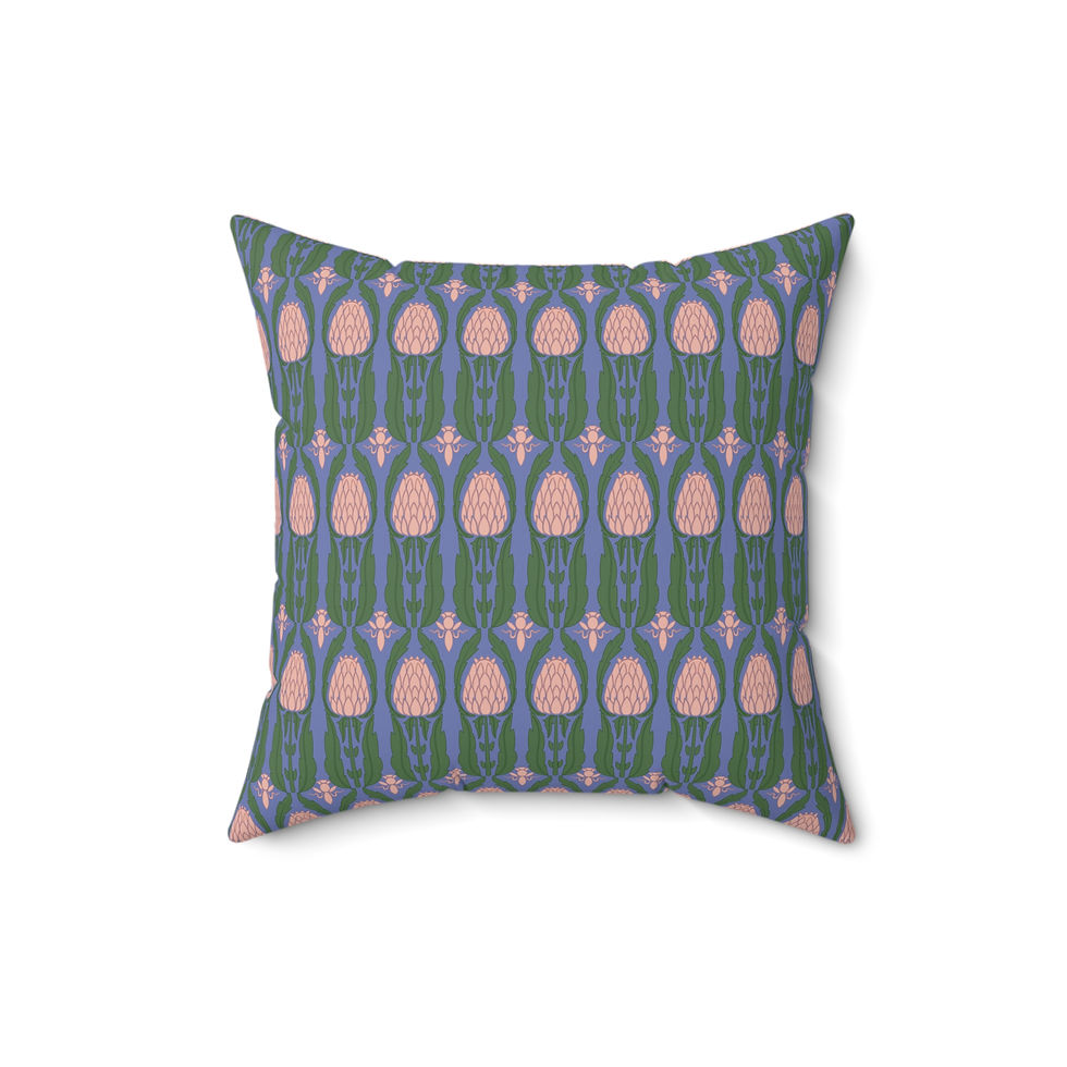 Thumbnail: Botanical Faux Suede Square Pillow | Cozy Floral Home Decor