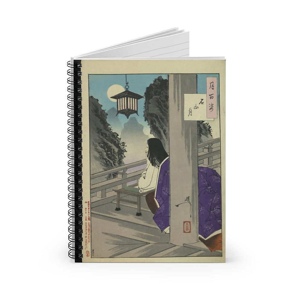 Thumbnail: Antique Japanese Print Spiral Notebook - Ruled Line