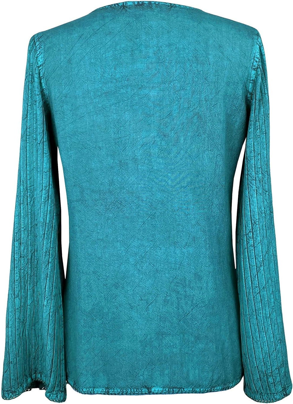 Thumbnail: 2025 Spring Long Sleeve Square Neck Embroidered Blouses for Women - Satin Medie