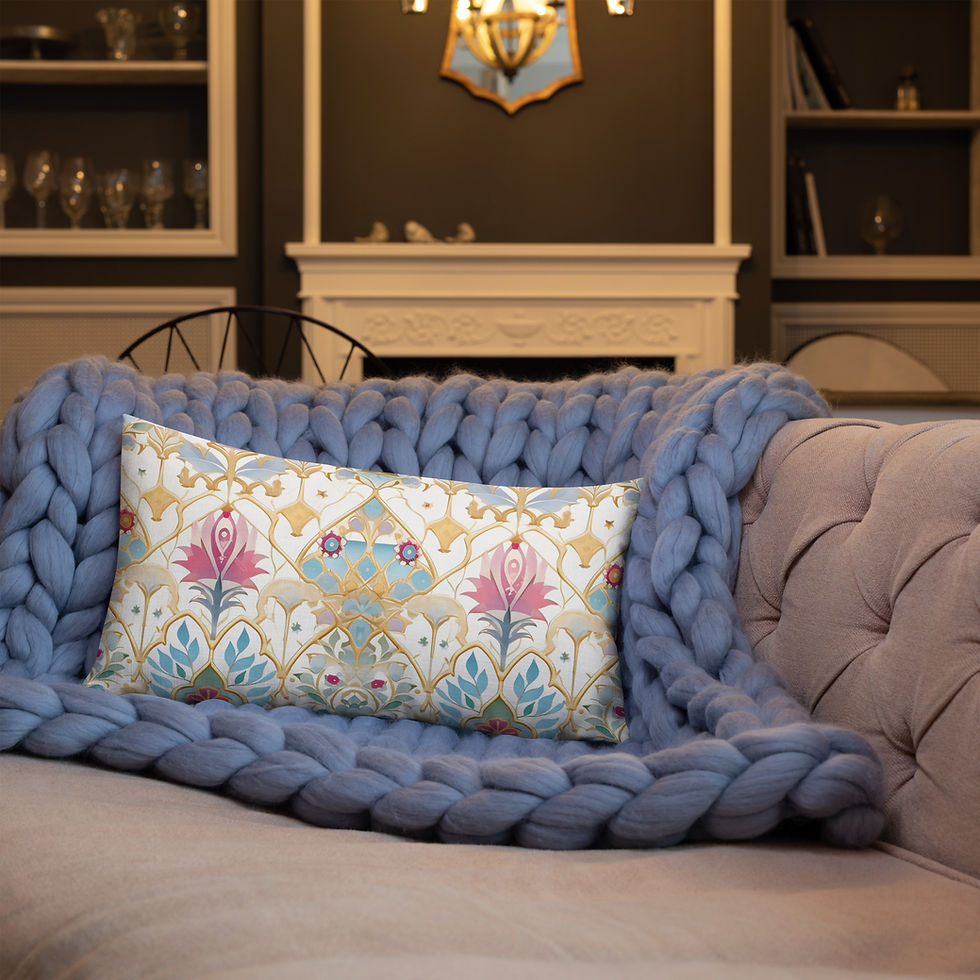 Thumbnail: Pastel and Gold Premium Pillow