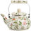 Thumbnail: 🍵 Elegant Green Floral Enamel Tea Kettle 2.6 Qt - Luxury Gift for Home & Events