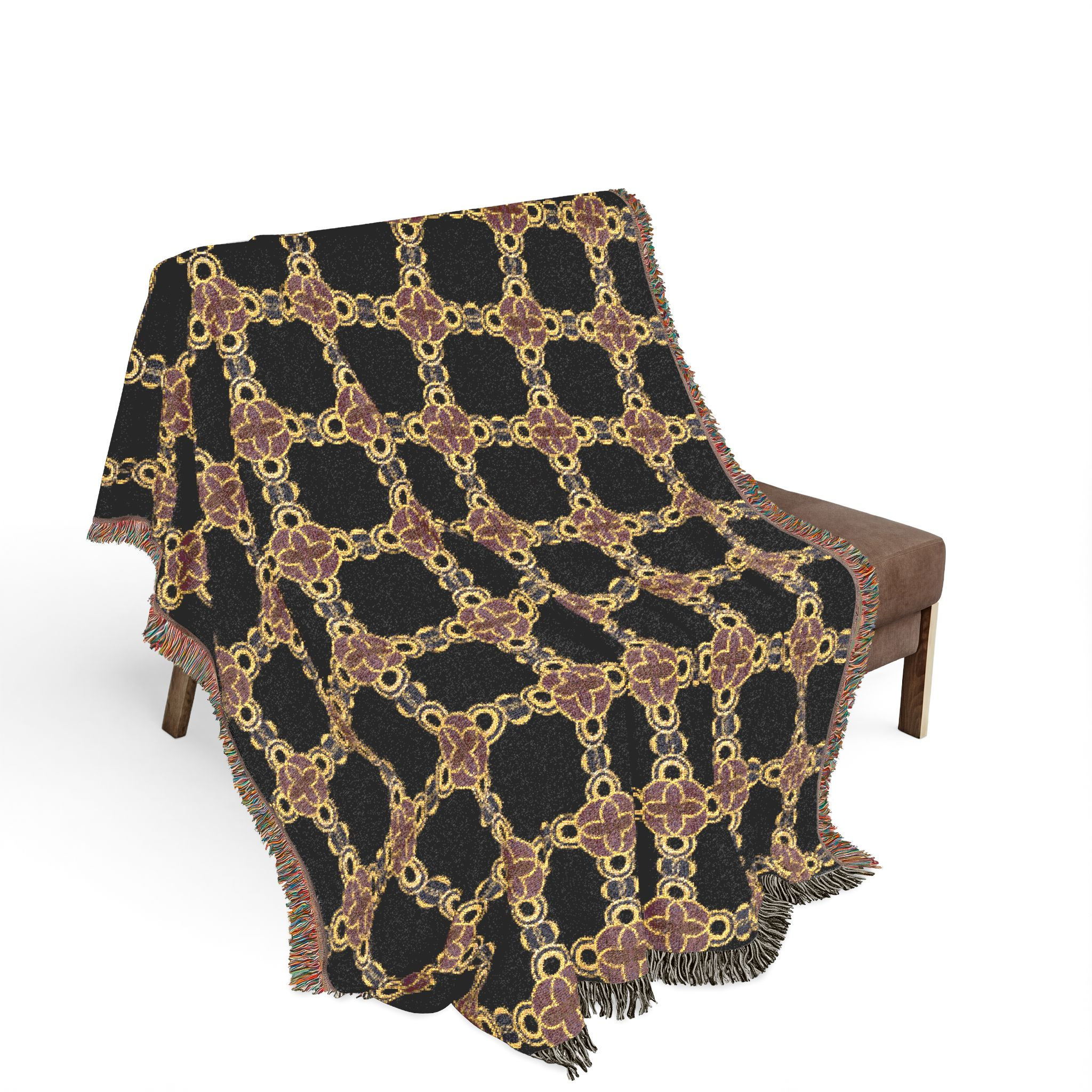 Geometric Checker Woven Blanket — Cozy Boho Throw for Living Room & Gift