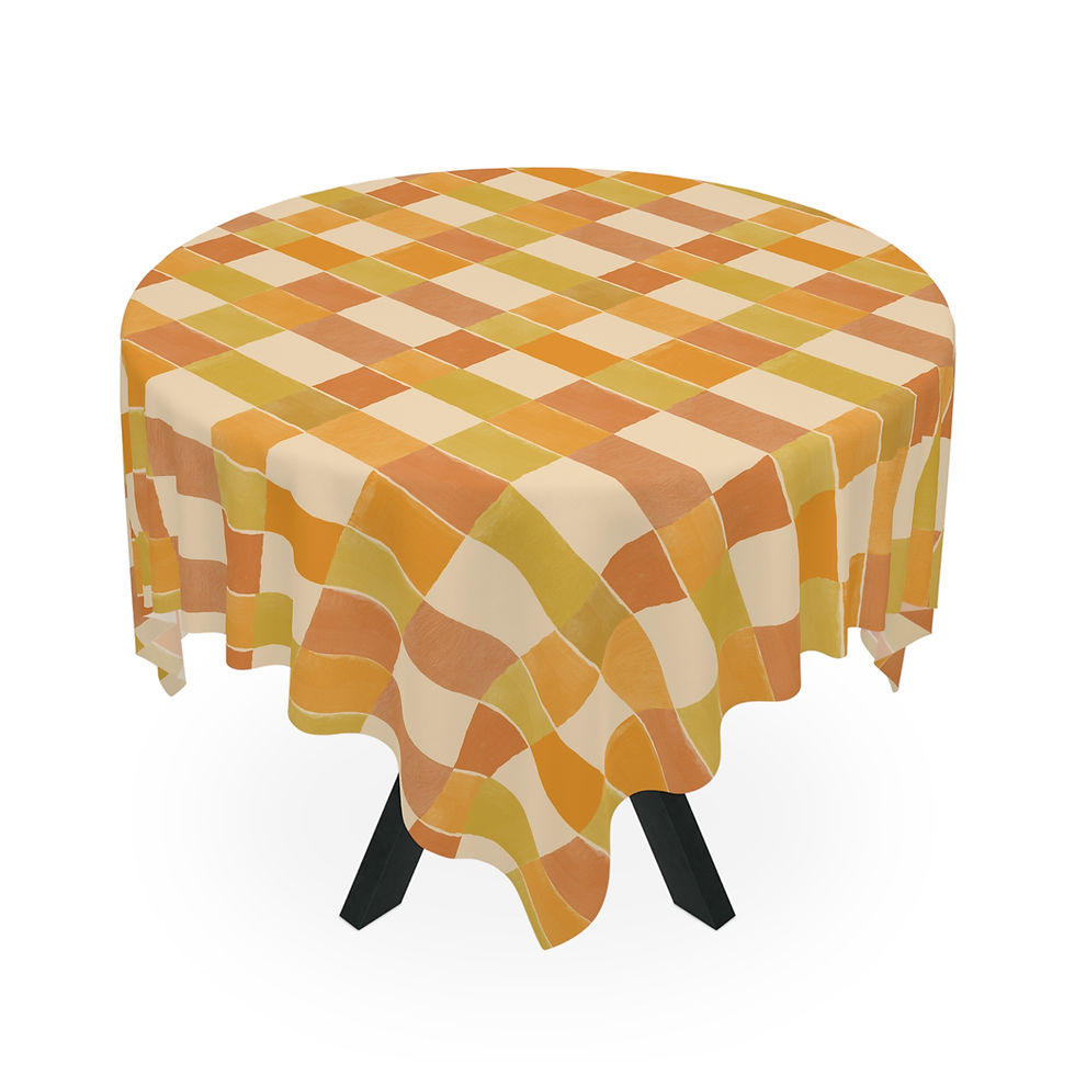 Thumbnail: Autumn Checkered Tablecloth, Cozy Dining Decor
