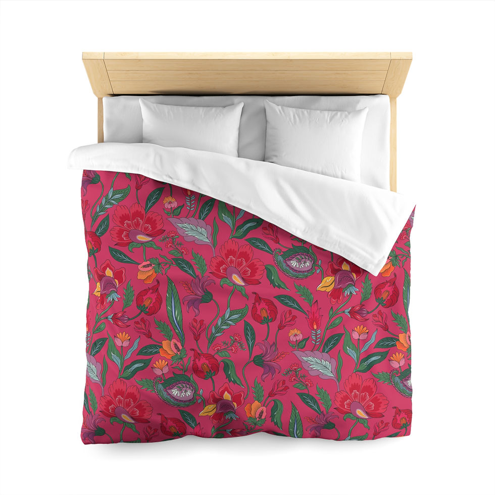 Thumbnail: Microfiber Duvet Cover - Sari bright color Roja