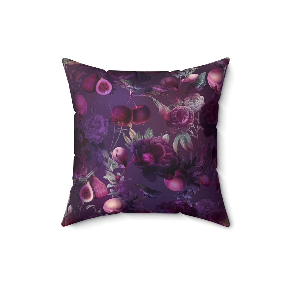 Thumbnail: Mauve Plums and Roses Spun Polyester Square Pillow