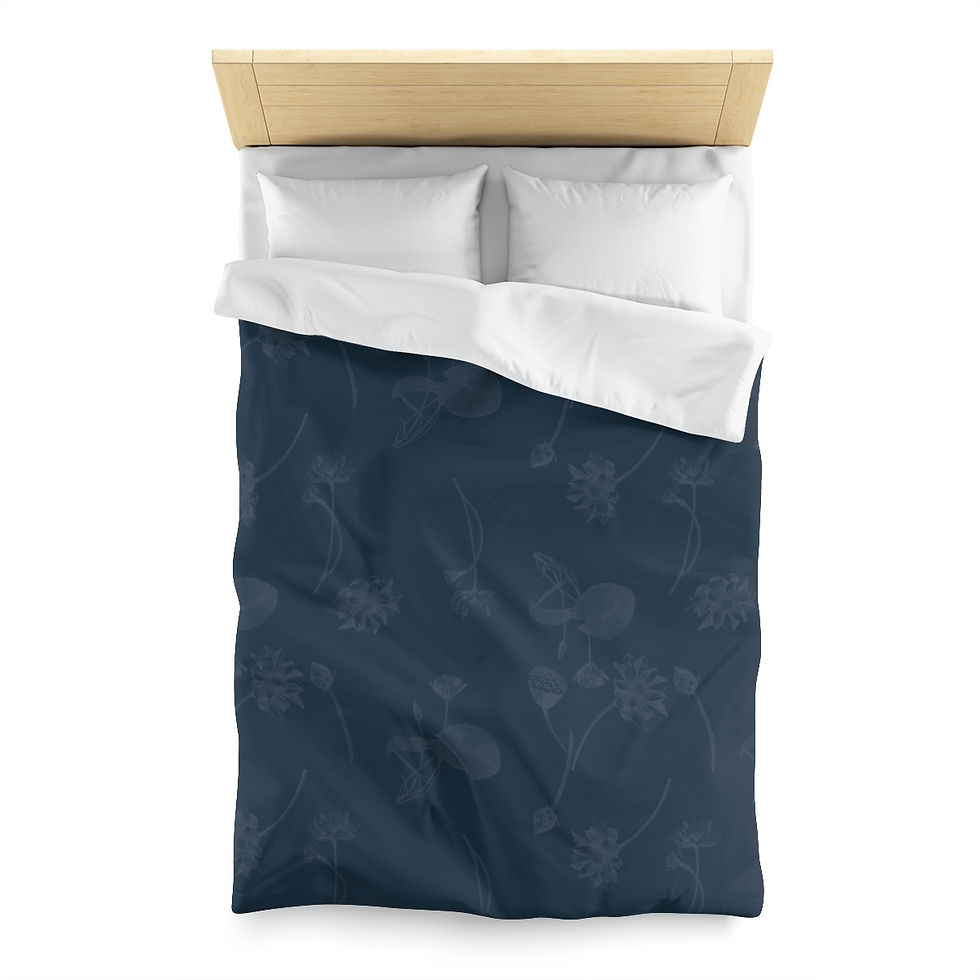 Thumbnail: Nelumbo (midnight) (Solid) Microfiber Duvet Cover