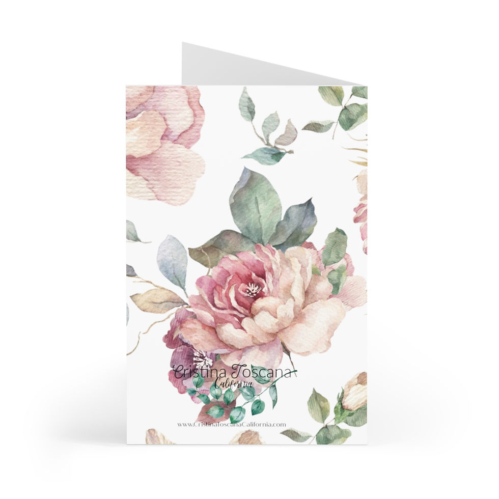 Thumbnail: Blush Roses Greeting Cards (7 pcs)