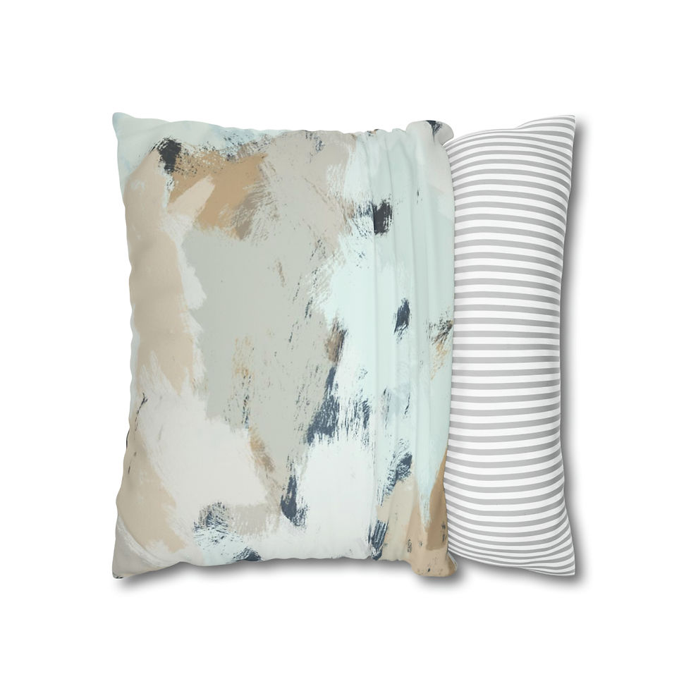 Thumbnail: Abstract Teal Faux Suede Square Pillow Case