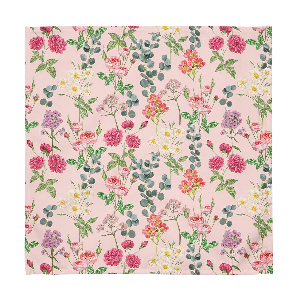 Thumbnail: Floral Bloom Pink Cloth napkin set