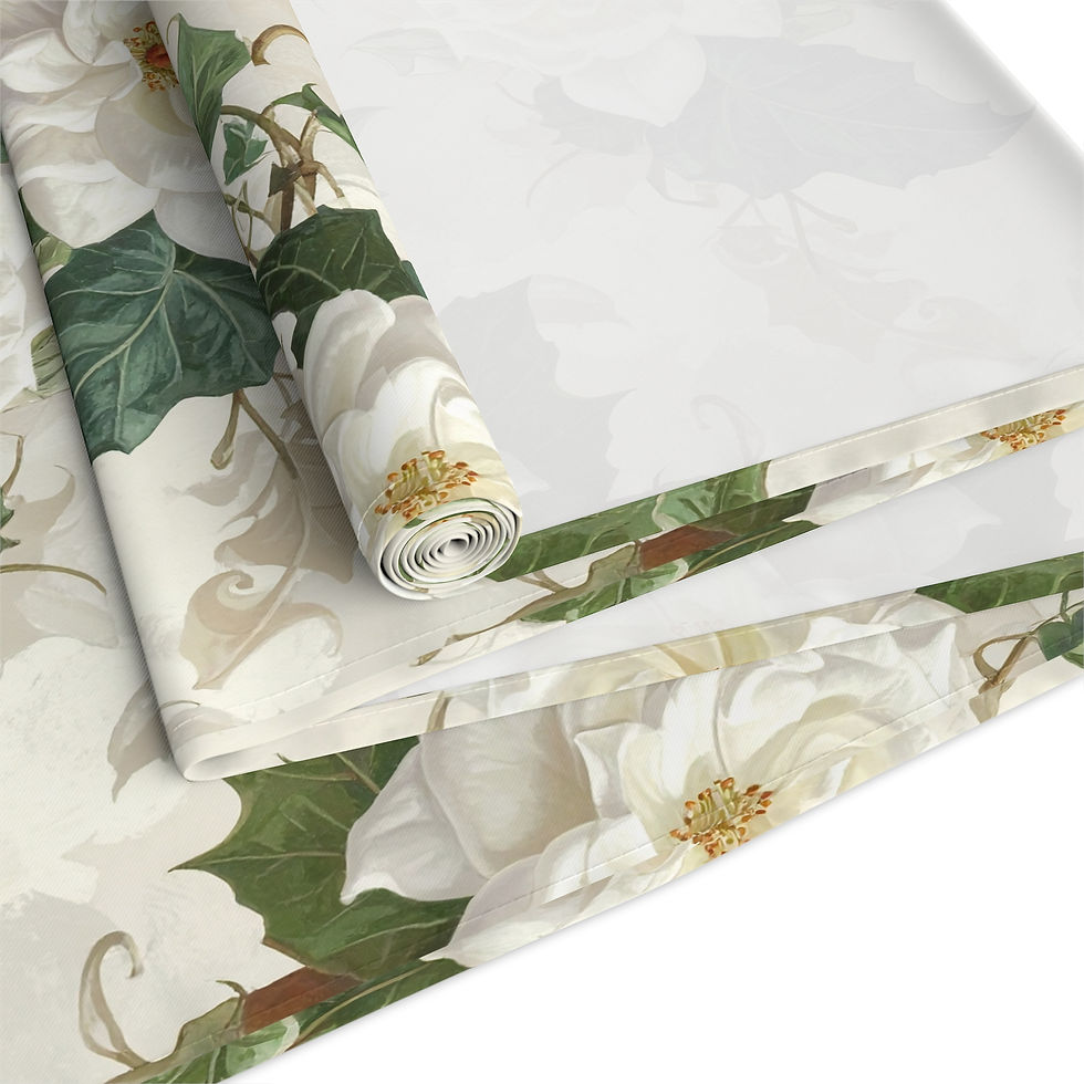 Thumbnail: White Roses and Ivy Elegant Floral Table Runner
